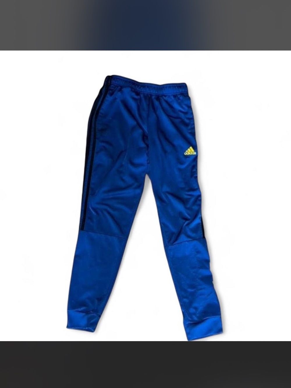 adidas Blue Track Joggers with Black Side Stripes